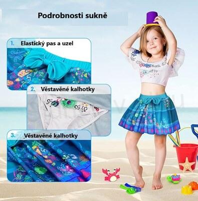 Dívčí dvoudílné plavky s doplňky velikost 3–9 let (W253)