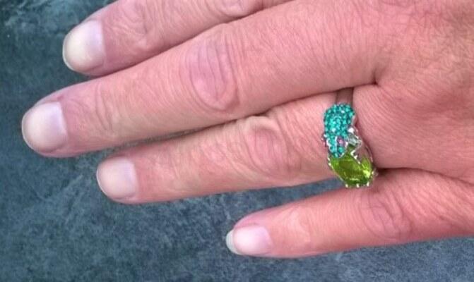 Zirkonový prsten žabka, žába s velkým zirkonem velikost 60 (BP528)