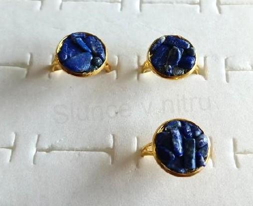 Minerální nastavitený prsten pravý lapis lazuli (X2045)