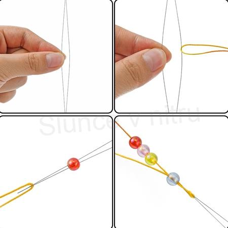 Skládací jehla na korálky z nerezové oceli s okem 8,8 cm (N157)