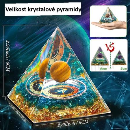 Orgonitová pyramida - znamení váhy, tygří oko 6,2 x 5,9 cm (PP214)