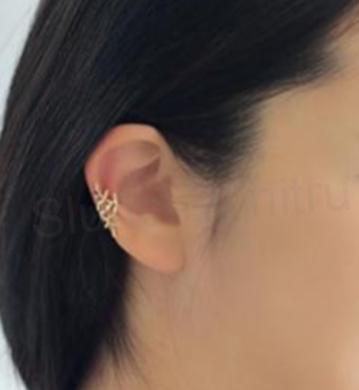 Nasazovací náušnice větvička olivy – stříbrná (BB249)