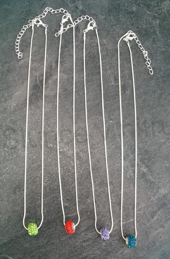 Postříbřený hadí řetízek swarovski elements modrý (BD408)