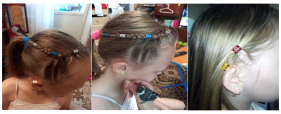 Kovové ozdoby do vlasů korálky červené (H192)