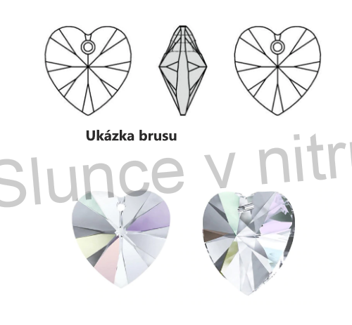 Postříbřený, pozlacený náhrdelník s rakouským křišťálovým srdcem Swarovsk Elements (BD565)
