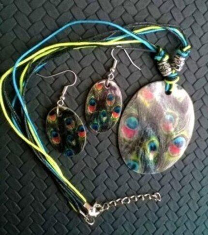 Souprava lasturových šperků choker s náušnicemi číslo 1 (BS114)