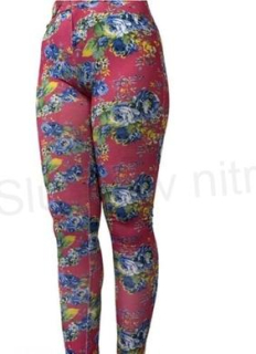 Dámské růžové barevné elastické legíny M/L (K189)