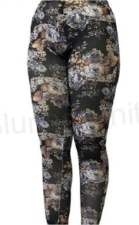 Dámské černé barevné elastické legíny M/L (K190)