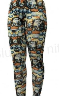 Dámské legíny žluté barevné – velikost XL/2XL (k191)