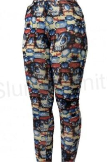 Dámské modré barevné elastické legíny M/L (K192)