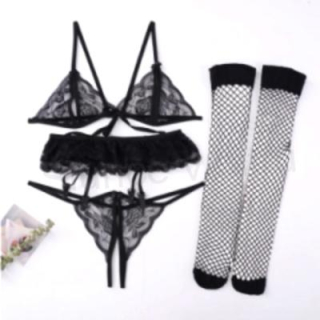 Krajkové sexy spodní prádlo - Set, sada černá (K208)