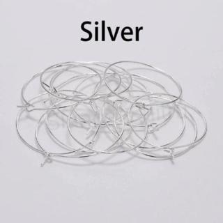 Kruhy chirurgická ocel stříbrné - 25 mm 1 Pár (AA322)