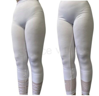 Dámské legíny bílé – univerzální velikost, 2 vzory (K223)