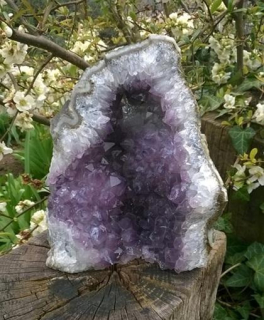 Ametyst drúza narostlá v chalcedonu 2760 g (Brazílie) (X1623)