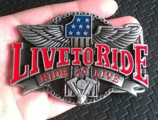 Moto přezka, Live to Ride spona na opasek (H447)