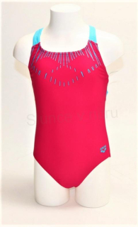Sportovní dívčí jednodílné plavky 152 růžové (W172)