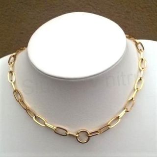 Řetízek na krk z nerez oceli zlatý 42 cm (Y15)