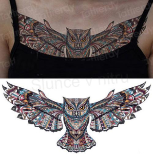 Voděodolné, dočasné tetovaní sova (E702)