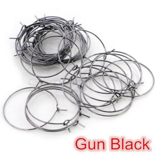 Náušnice kruhy, kreole - 30 mm 1 pár antracit (AA323)