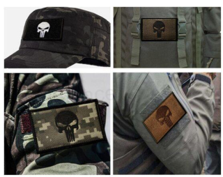 Vojenská našivka - Punisher na suchý zip včetně nášivky (C668)