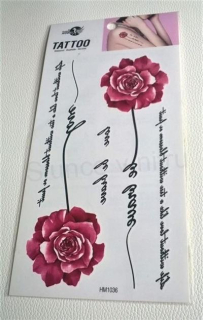 Voděodolné, dočasné tetovaní květina (E729)