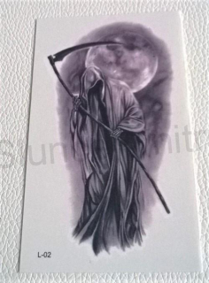 Voděodolné, dočasné tetovaní skull, smrtka (E743)