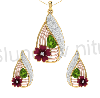 Pozlacená luxusní souprava šperků Swarovski Elements s květinou, kytičkami (BS8)