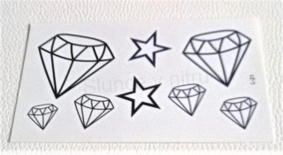 Voděodolné, dočasné tetovaní diamant (E753)