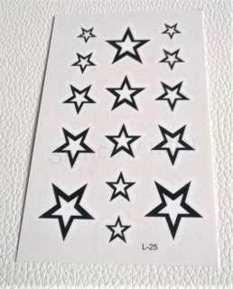Voděodolné, dočasné tetovaní hvězda (E756)