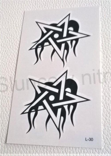 Voděodolné, dočasné tetovaní hvězda,, vzor (E785)