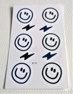 Voděodolné, dočasné tetovaní smajlík, obličej (E788)