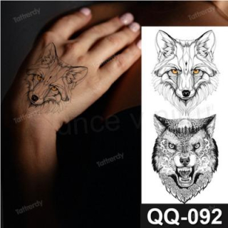 Voděodolné, dočasné tetovaní vlk (E798)
