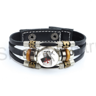 Kožený templářský náramek (BC560)