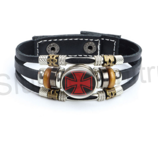 Kožený templářský náramek (BC561)