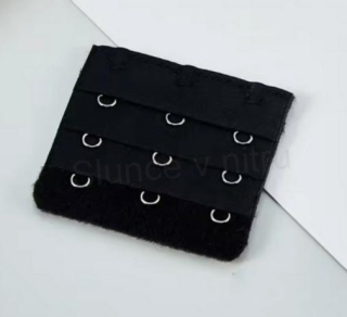 Prodloužení obvodu podprsenky bez pruženky šíře 56 mm třiřadé - černé (C674)