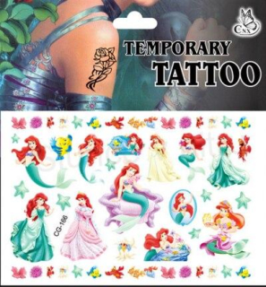 Voděodolné, dočasné tetovaní originál Malá mořská víla (E805)