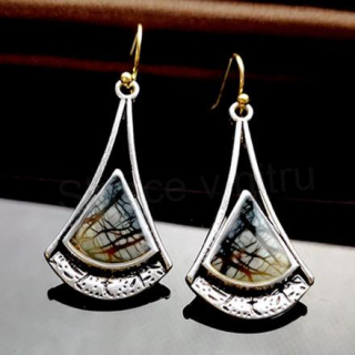 Kované vykladáné náušnice ozdobné (BB728)