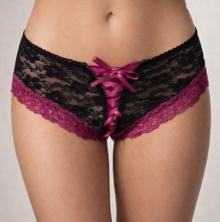 Dámské sexy krajkové kalhotky | tanga s mašličkovým vázáním – více velikostí (K303)