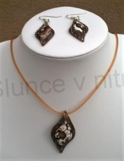 Souprava šperků s náušnicemi s čirými kamínky kapka (BS117)