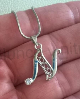 Řetízkový náhrdelník s písmenem N (BD717)