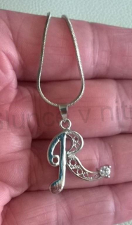 Řetízkový náhrdelník s písmenem R (BD718)