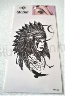 Voděodolné, dočasné tetovaní Indiánka (E807)