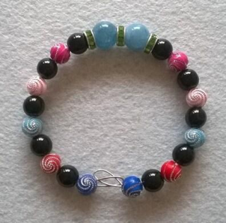 Minerální náramek s onyx a chalcedonem (BC175)