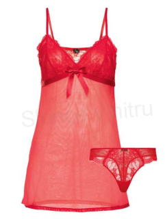 Sexy krajková noční košilka spodní prádlo vel.L červená (K342)