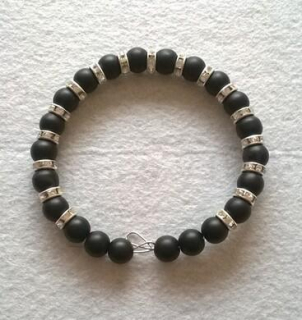 Minerální náramek s černým achátem (BC176)