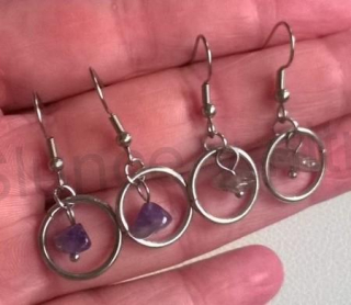Minerální Ametystové náušnice (X1685)