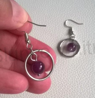 Minerální Ametystové náušnice (X1686)