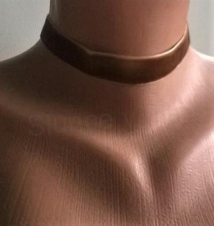 Náhrdelník choker sametový hnědý (BD730)