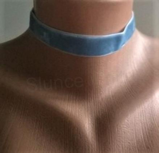 Náhrdelník choker sametový modrý (BD730)