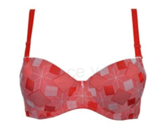 Dámská Push-up lehká podprsenka s kosticemi červená velikost 38 (K347)